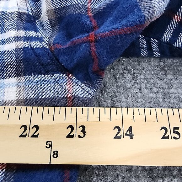 JACHS Shirt Mens Tall Large Blue Plaid Flannel Long Sleeve Hiking Button Up - Picture 6 of 16